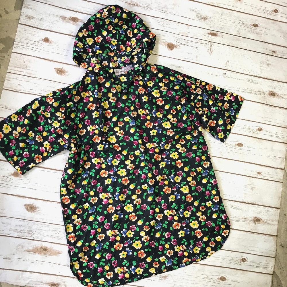 VTG Vintage Cotton Wildflower Boho Poncho